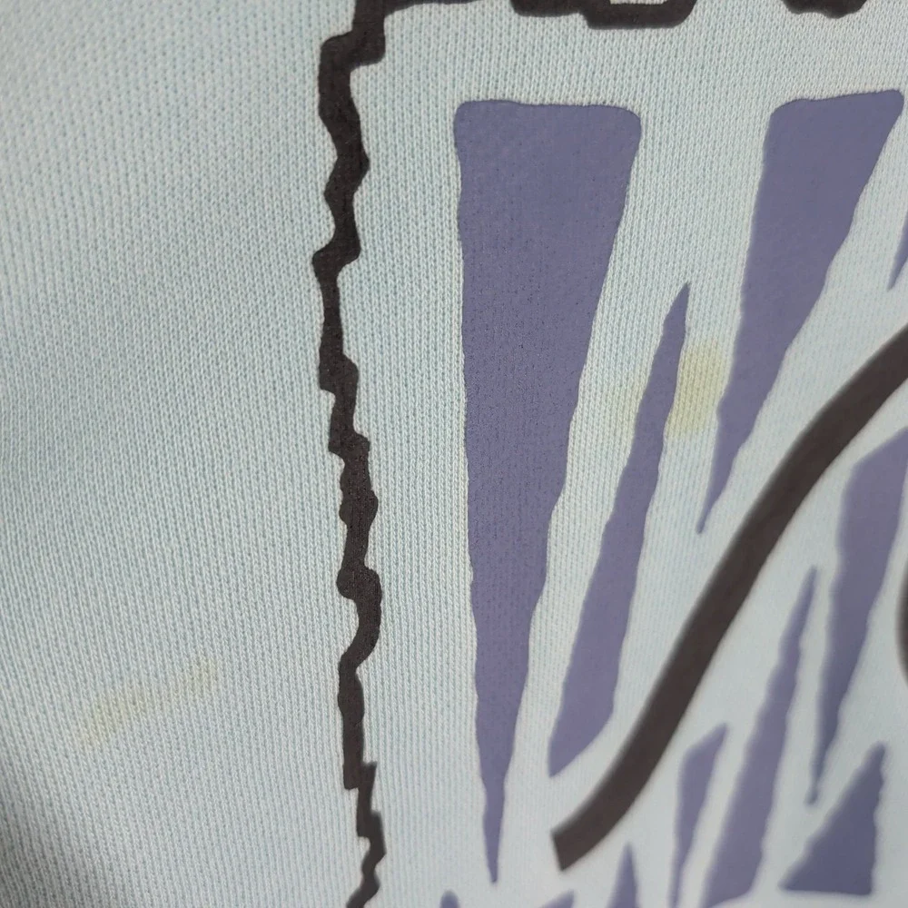 Quick‎ Silver Graphic Logo Crew Neck Classic Pullover Sweatshirt Sky Blue Size M